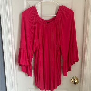 ⚜️ Cupio Vibrant Pink Blouse with Flared Sleeves